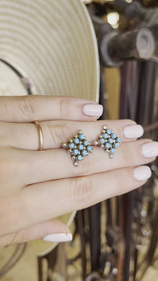 Square Turquoise Studs