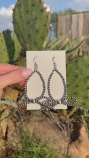 Silver Pearl Bow Earrings