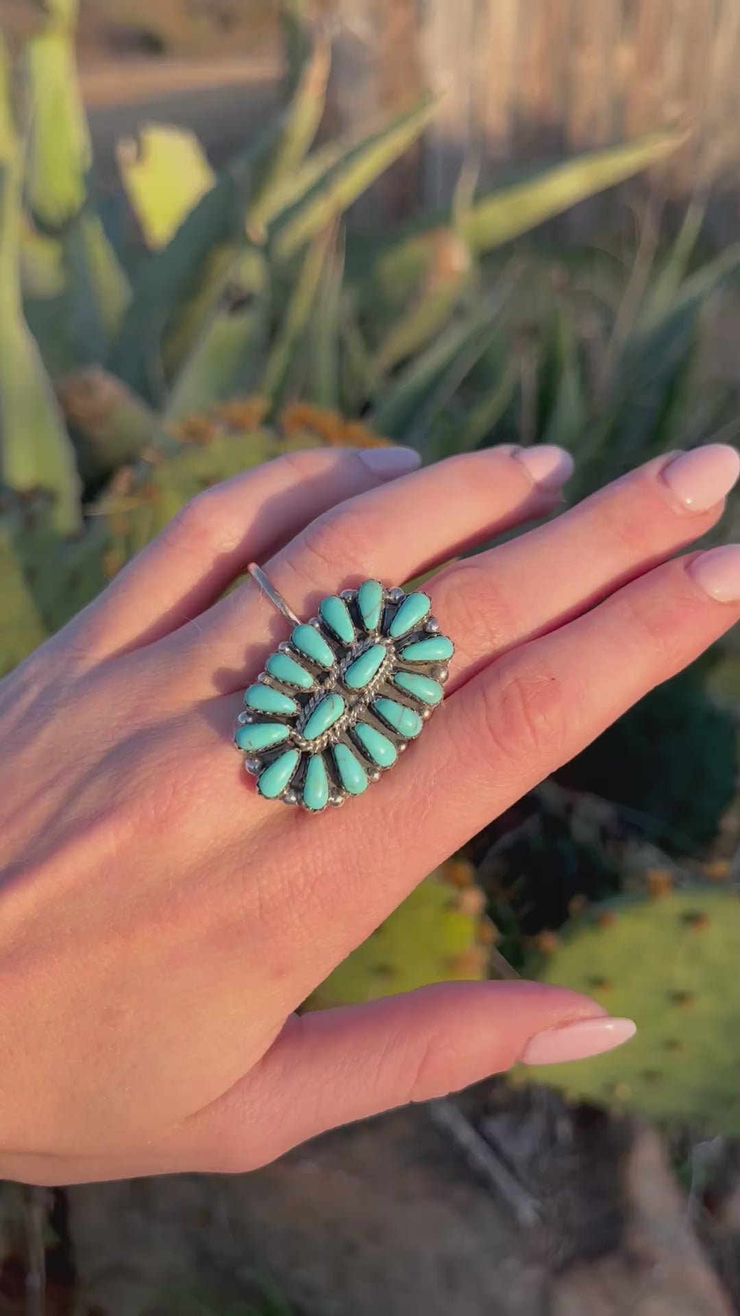 Navajo Turquoise Cluster Ring