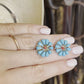 Turquoise & Corral Flower Studs