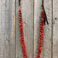 Coral Necklace - Coral w/Turq Seeds & Lthr Back