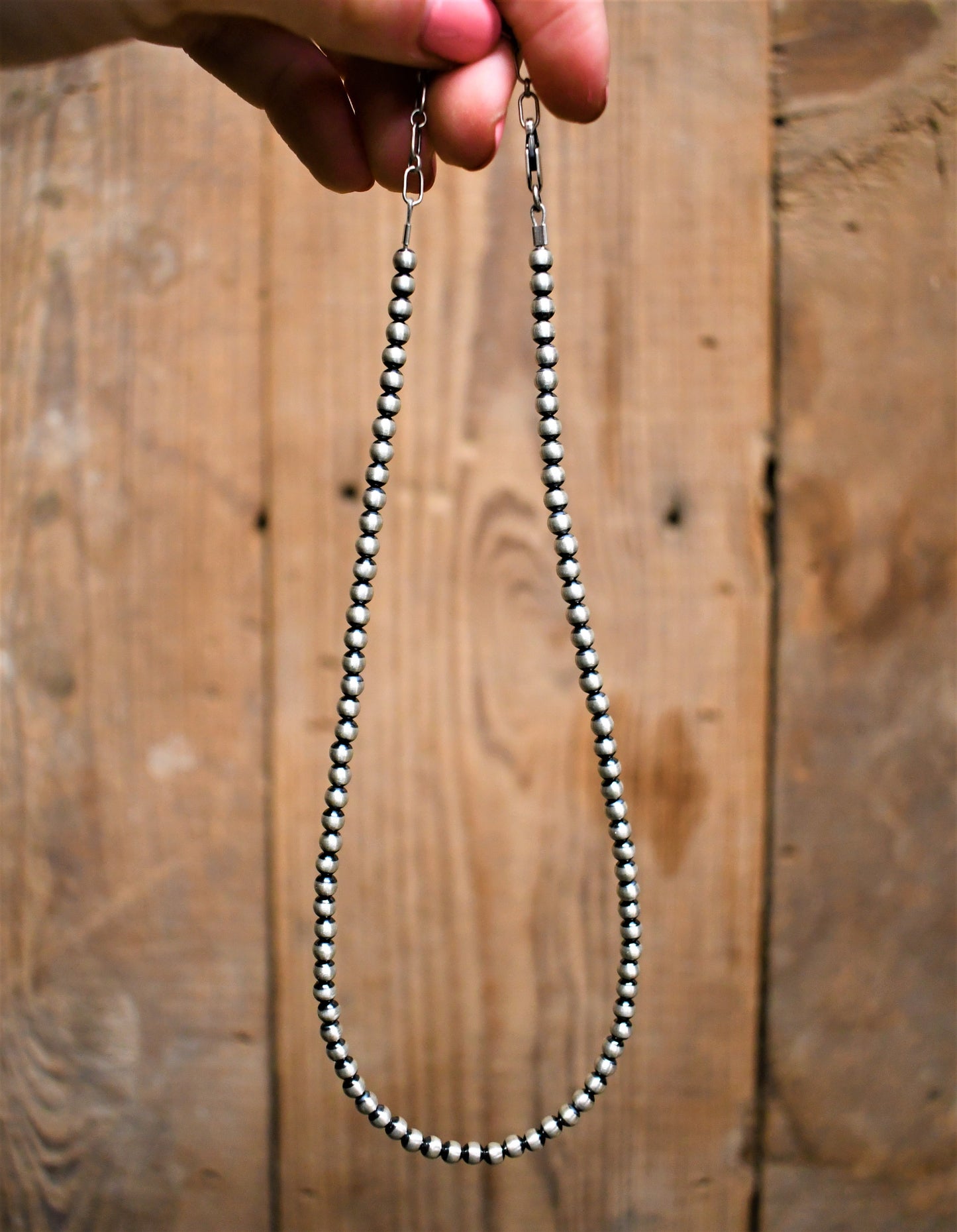 4mm 14inch Silver Pearl Necklace