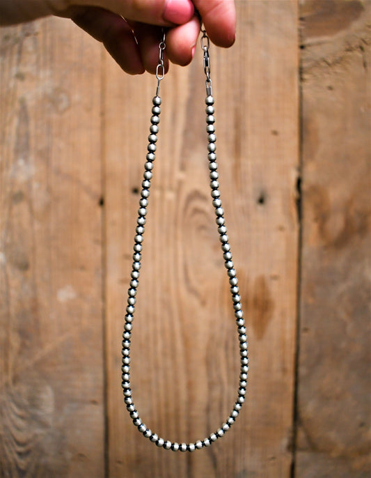 4mm 14inch Silver Pearl Necklace