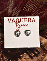 Silver Heart Studs
