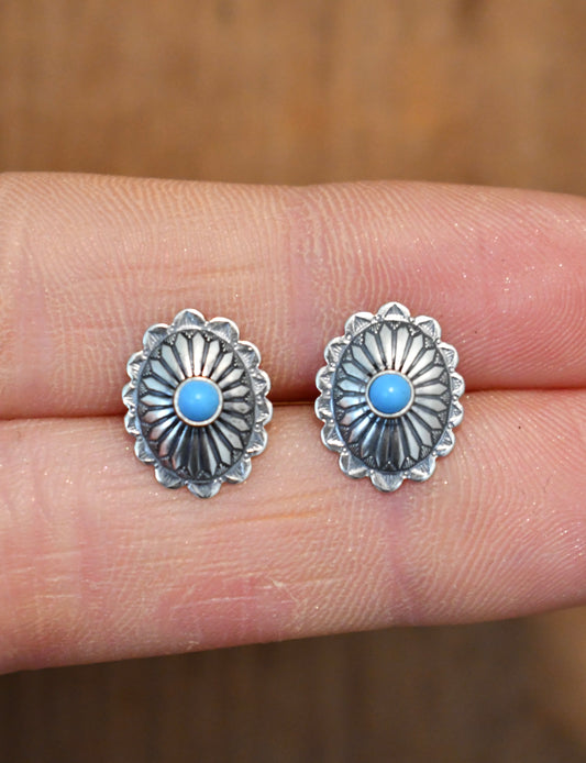 Oval Turquoise Concho starts